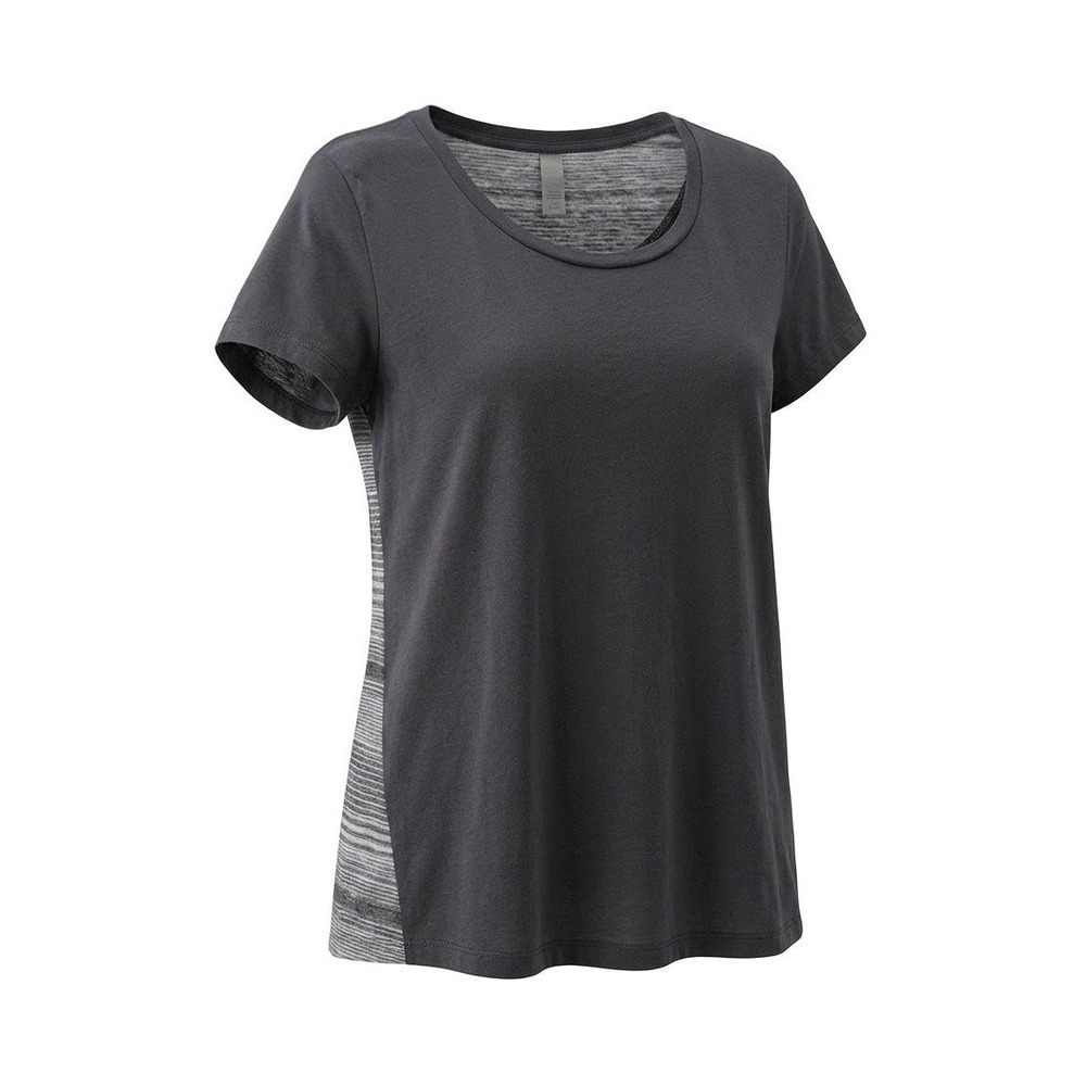 Gap Womens Gray Sheer Striped Mesh Back‎ Short Sleeve T-Shirt Size L 834080-00